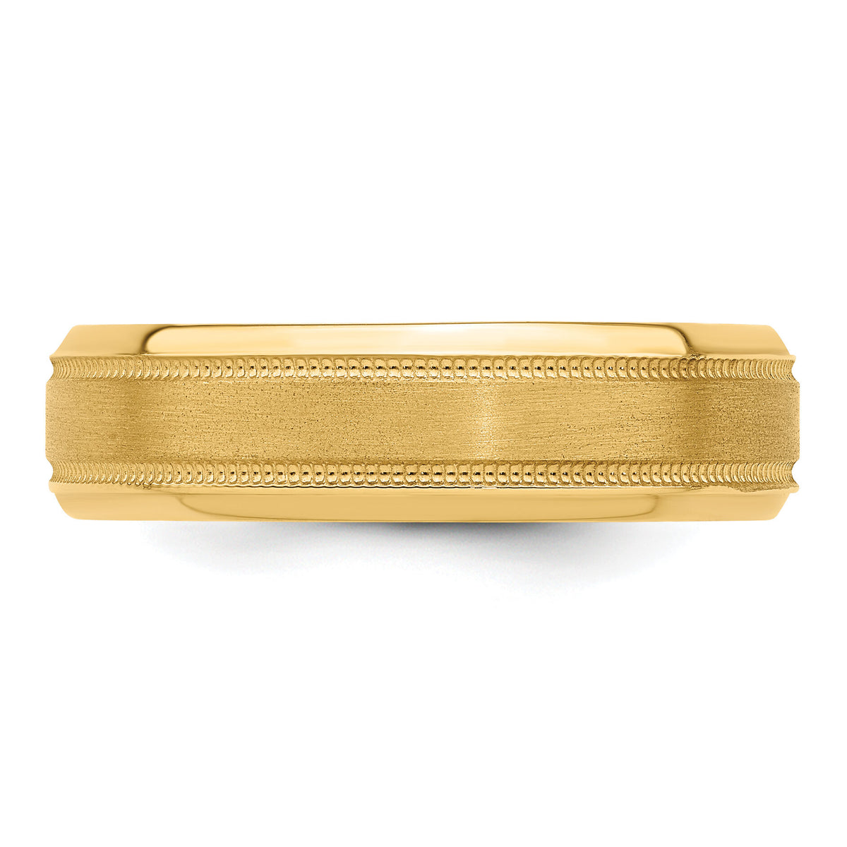 14k Yellow Gold Standard Comfort Fit Brush Satin Fancy Band-YB101S
