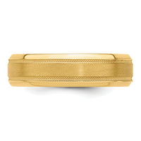 14k Yellow Gold Standard Comfort Fit Brush Satin Fancy Band-YB101S