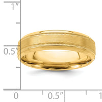 14k Yellow Gold Standard Comfort Fit Brush Satin Fancy Band-YB101S