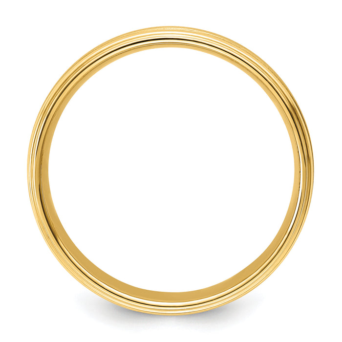 14k Yellow Gold Standard Comfort Fit Brush Satin Fancy Band-YB102S