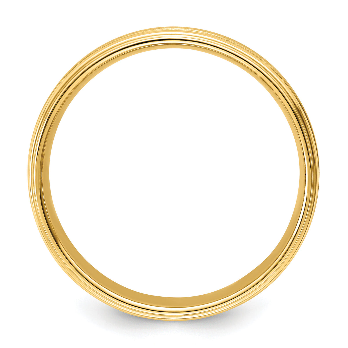 14k Yellow Gold Heavy Comfort Fit Brush Satin Fancy Band-YB102H