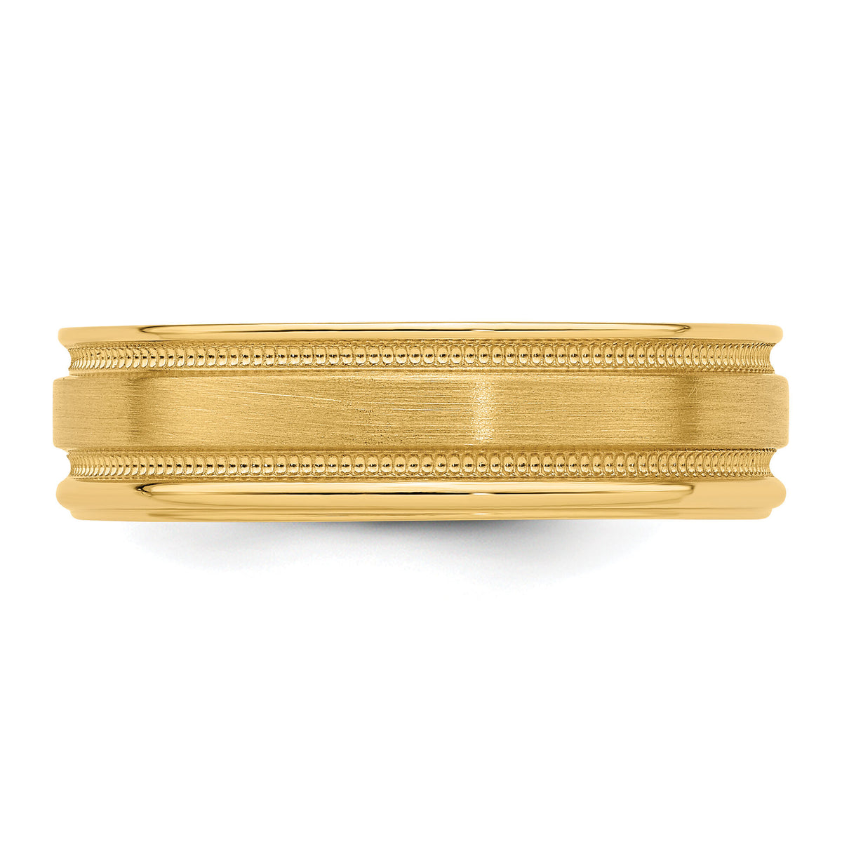 14k Yellow Gold Heavy Comfort Fit Brush Satin Fancy Band-YB102H