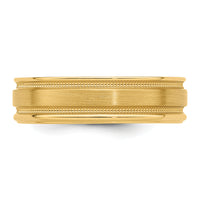 14k Yellow Gold Standard Comfort Fit Brush Satin Fancy Band-YB102S