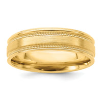 14k Yellow Gold Standard Comfort Fit Brush Satin Fancy Band-YB102S