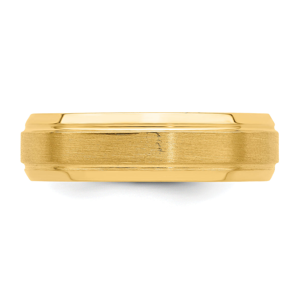 14k Yellow Gold Light Comfort Fit Brush Satin Fancy Band-YB103L