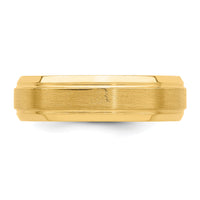 14k Yellow Gold Standard Comfort Fit Brush Satin Fancy Band-YB103S