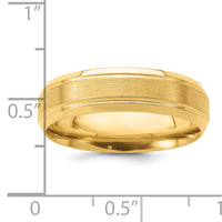 14k Yellow Gold Light Comfort Fit Brush Satin Fancy Band-YB103L