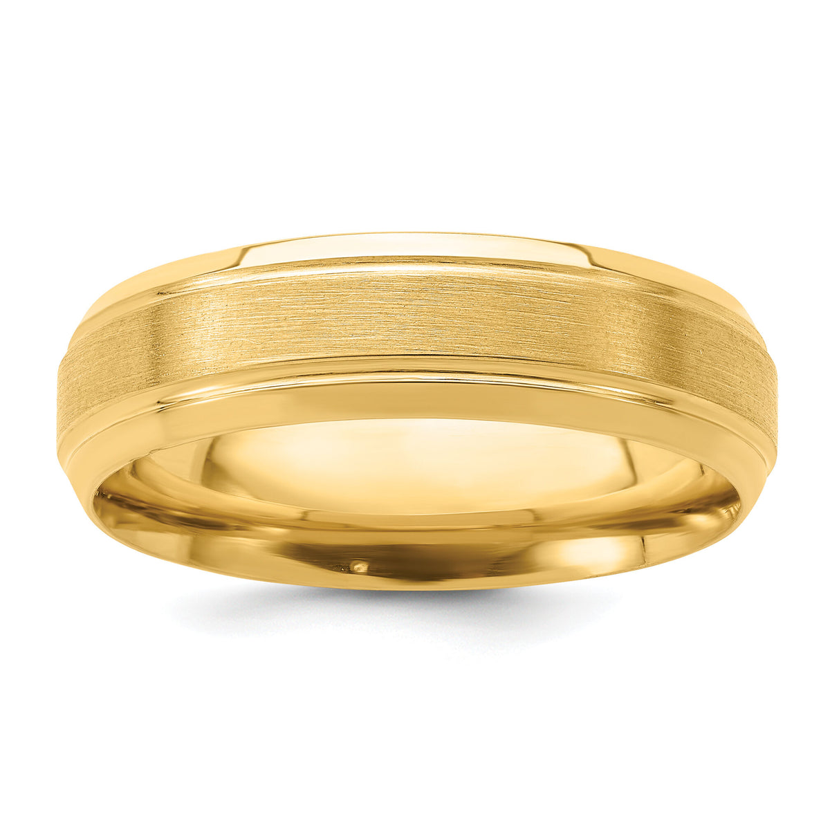 14k Yellow Gold Light Comfort Fit Brush Satin Fancy Band-YB103L