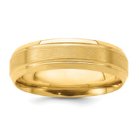 14k Yellow Gold Light Comfort Fit Brush Satin Fancy Band-YB103L