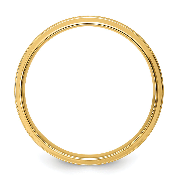 14k Yellow Gold Standard Comfort Fit Brush Satin Fancy Band-YB108S