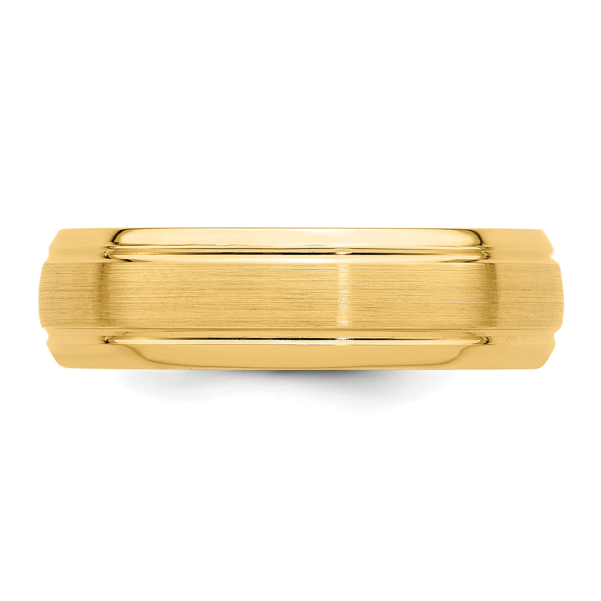 14k Yellow Gold Light Comfort Fit Brush Satin Fancy Band-YB108L