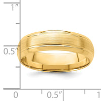 14k Yellow Gold Light Comfort Fit Brush Satin Fancy Band-YB108L
