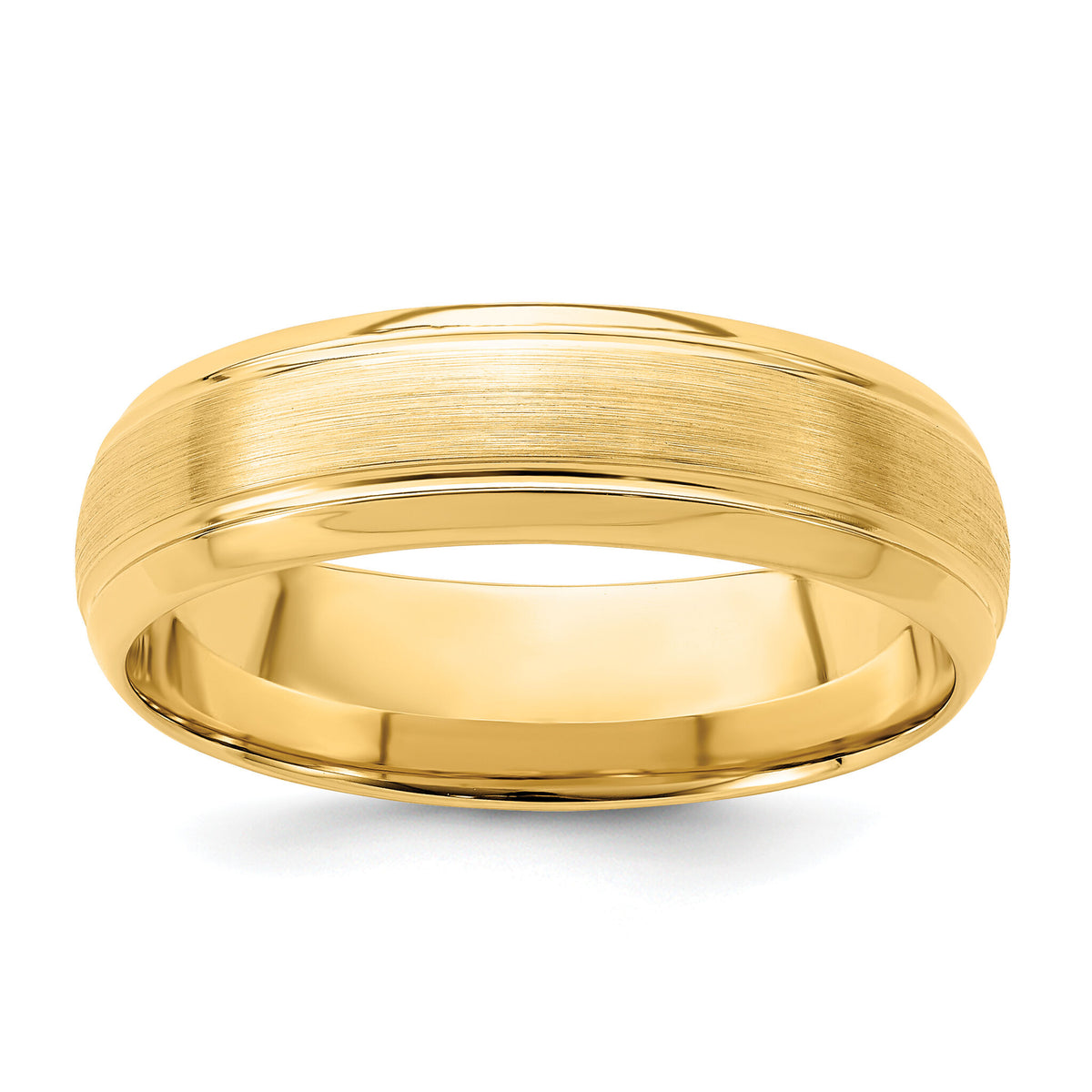 14k Yellow Gold Light Comfort Fit Brush Satin Fancy Band-YB108L