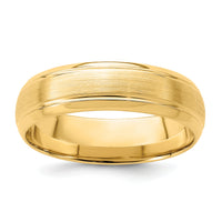 14k Yellow Gold Light Comfort Fit Brush Satin Fancy Band-YB108L