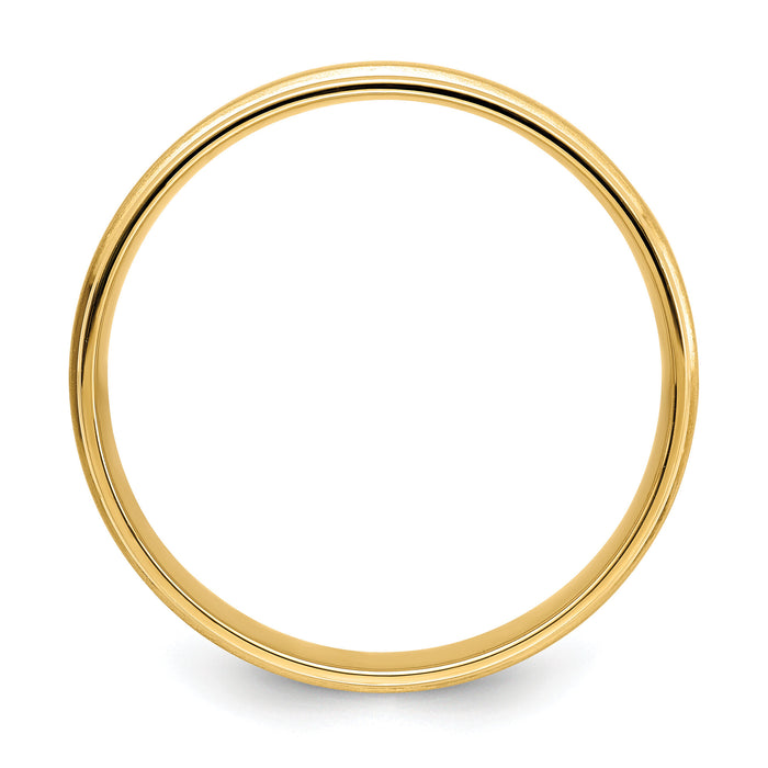 14k Yellow Gold Heavy Comfort Fit Brush Satin Fancy Band-YB109H