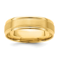 14k Yellow Gold Light Comfort Fit Brush Satin Fancy Band-YB109L