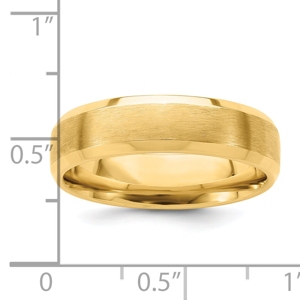 14k Yellow Gold Light Comfort Fit Brush Satin Fancy Band-YB111L