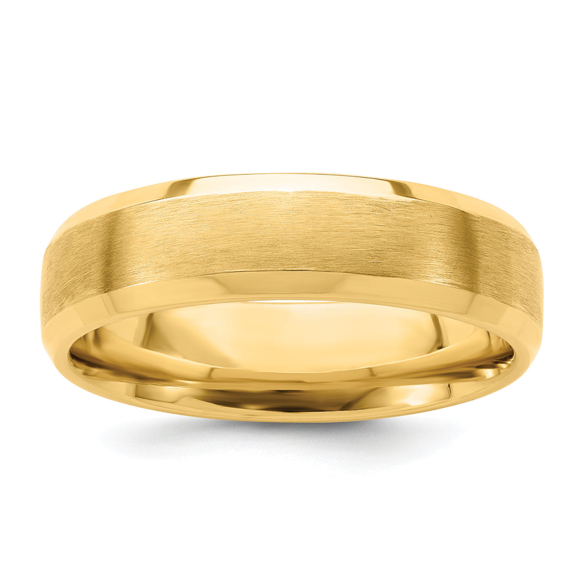 14k Yellow Gold Light Comfort Fit Brush Satin Fancy Band-YB111L