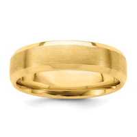 14k Yellow Gold Light Comfort Fit Brush Satin Fancy Band-YB111L