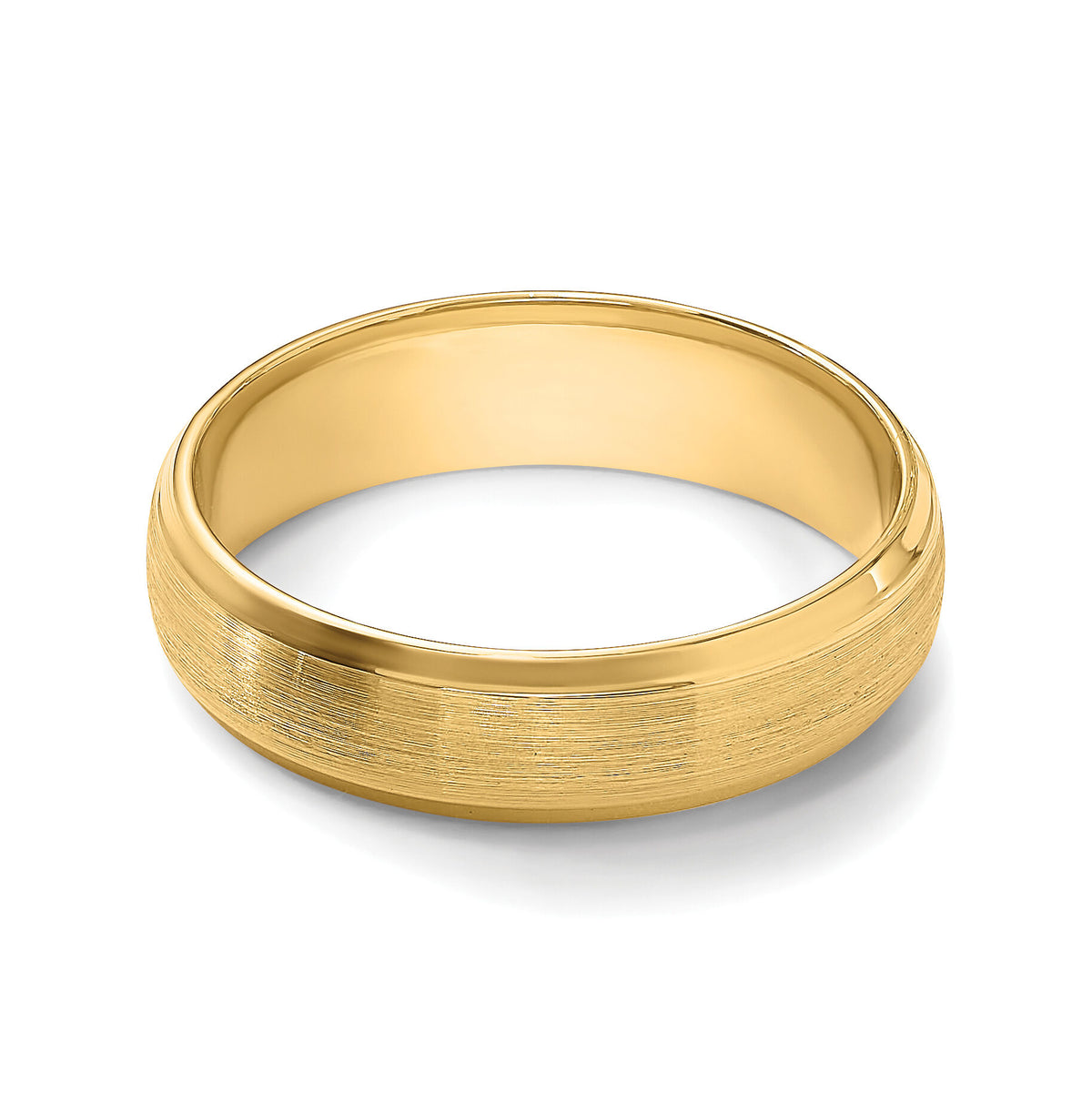 14k Yellow Gold Light Comfort Fit Brush Satin Fancy Band-YB111L
