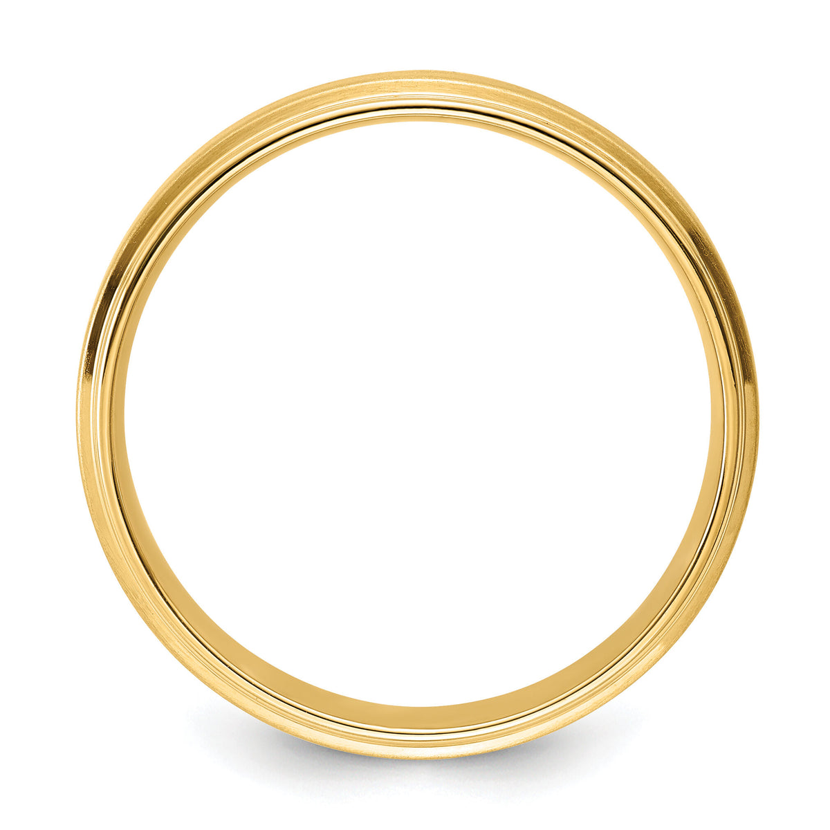 14k Yellow Gold Light Comfort Fit Brush Satin Fancy Band-YB112L