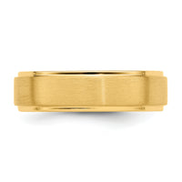 14k Yellow Gold Standard Comfort Fit Brush Satin Fancy Band-YB112S