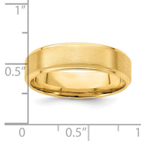 14k Yellow Gold Light Comfort Fit Brush Satin Fancy Band-YB112L