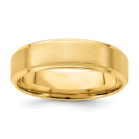 14k Yellow Gold Light Comfort Fit Brush Satin Fancy Band-YB112L