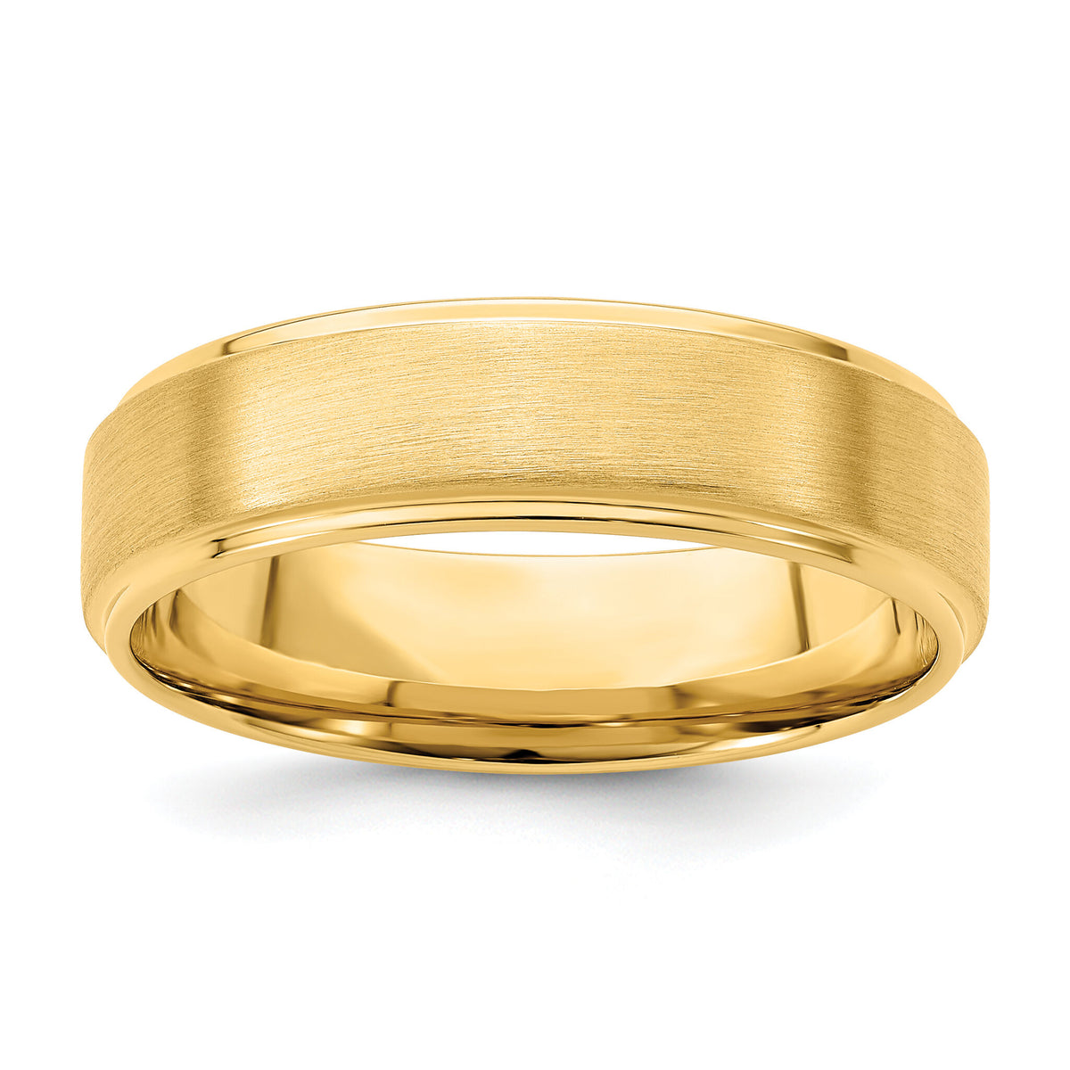 14k Yellow Gold Standard Comfort Fit Brush Satin Fancy Band-YB112S