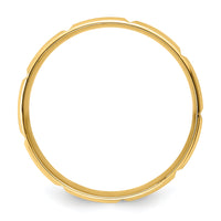 14k Yellow Gold Standard Comfort Fit Brush Satin Fancy Band-YB113S