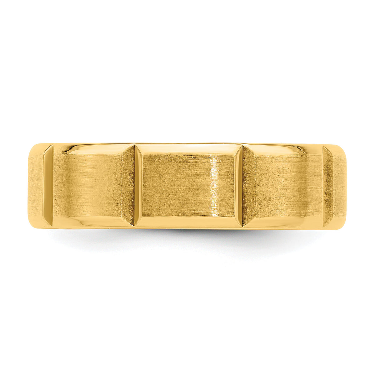 14k Yellow Gold Standard Comfort Fit Brush Satin Fancy Band-YB113S