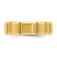 14k Yellow Gold Standard Comfort Fit Brush Satin Fancy Band-YB113S