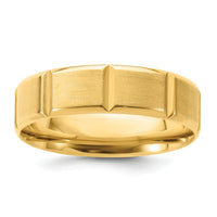 14k Yellow Gold Standard Comfort Fit Brush Satin Fancy Band-YB113S