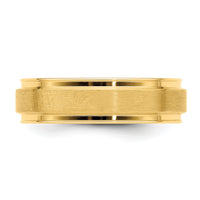 14k Yellow Gold Light Comfort Fit Brush Satin Fancy Band-YB118L