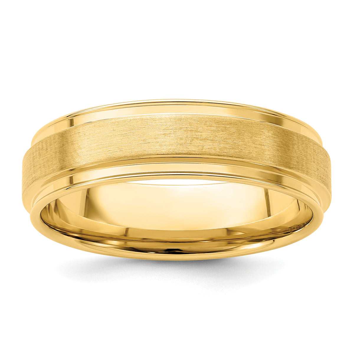 14k Yellow Gold Light Comfort Fit Brush Satin Fancy Band-YB118L
