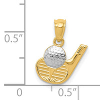 14k and Rhodium Golf Pendant-YC1009