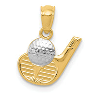 14k and Rhodium Golf Pendant-YC1009