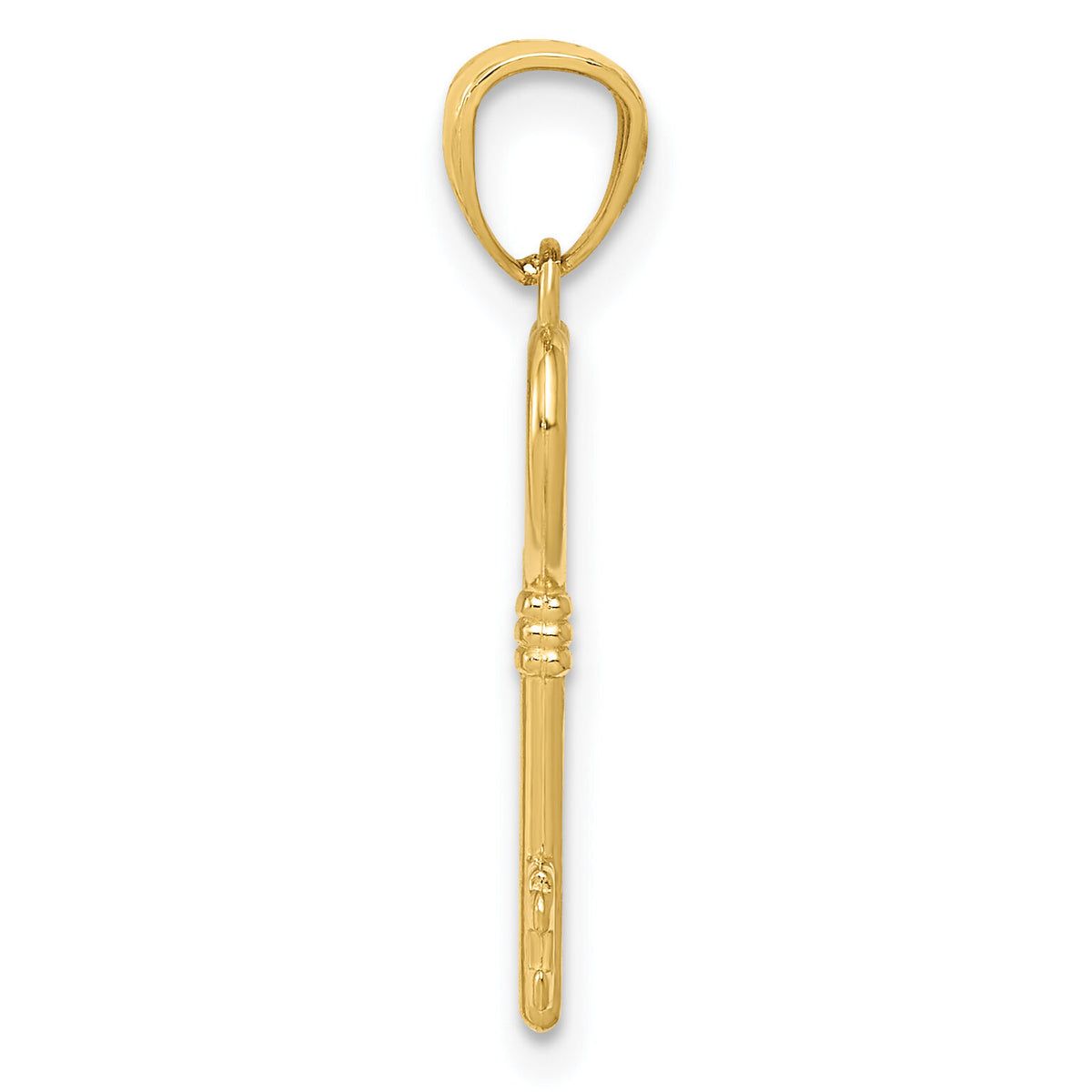 14K Polished 3D Heart Key Charm-YC1029
