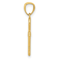 14K Polished 3D Heart Key Charm-YC1029
