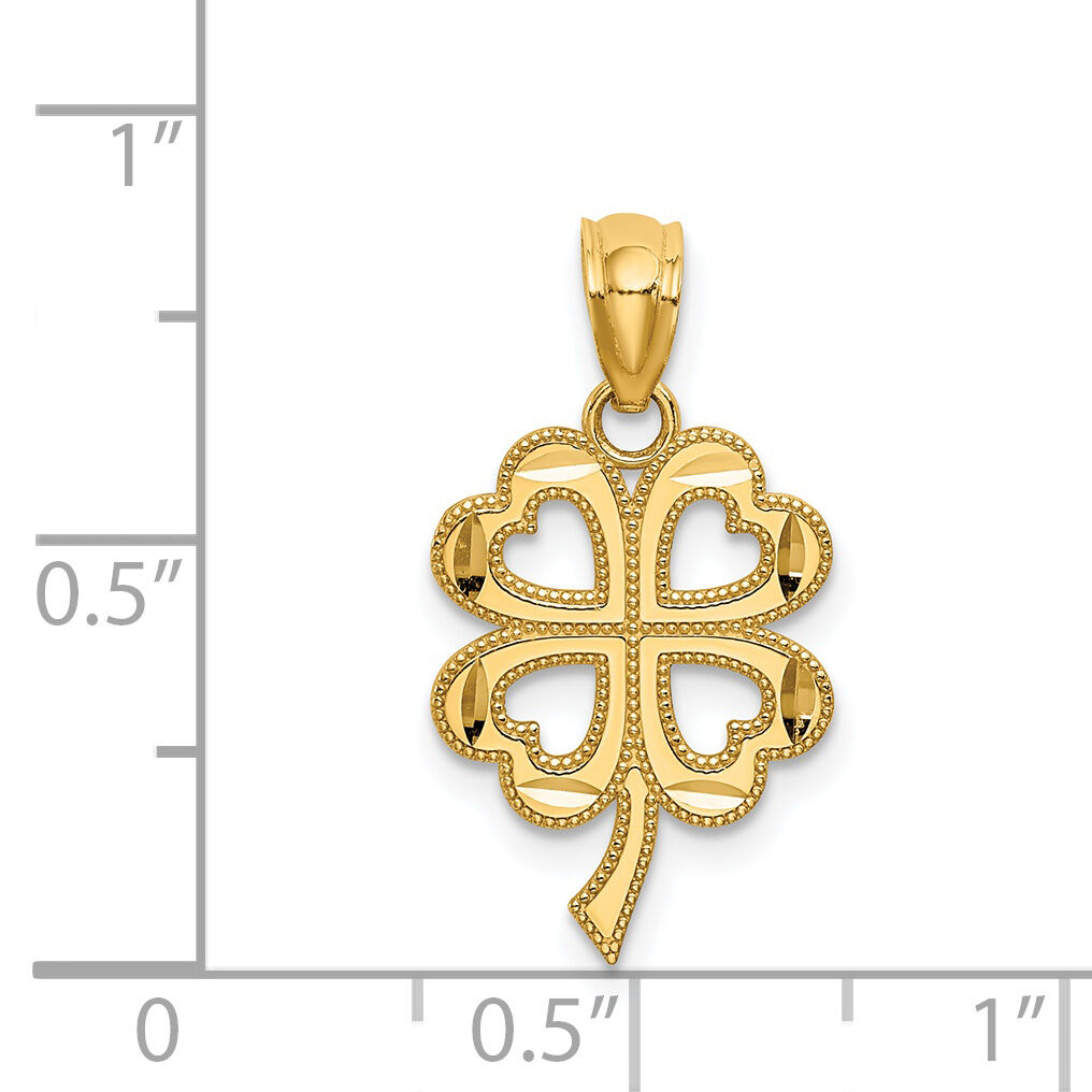 14k Four Leaf Clover Pendant-YC1035