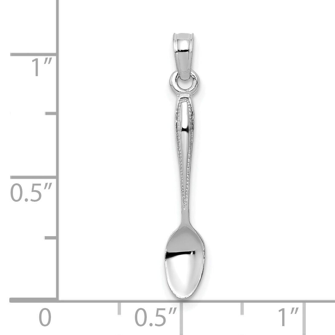14K White Gold 3-D Table Spoon Pendant-YC1041W