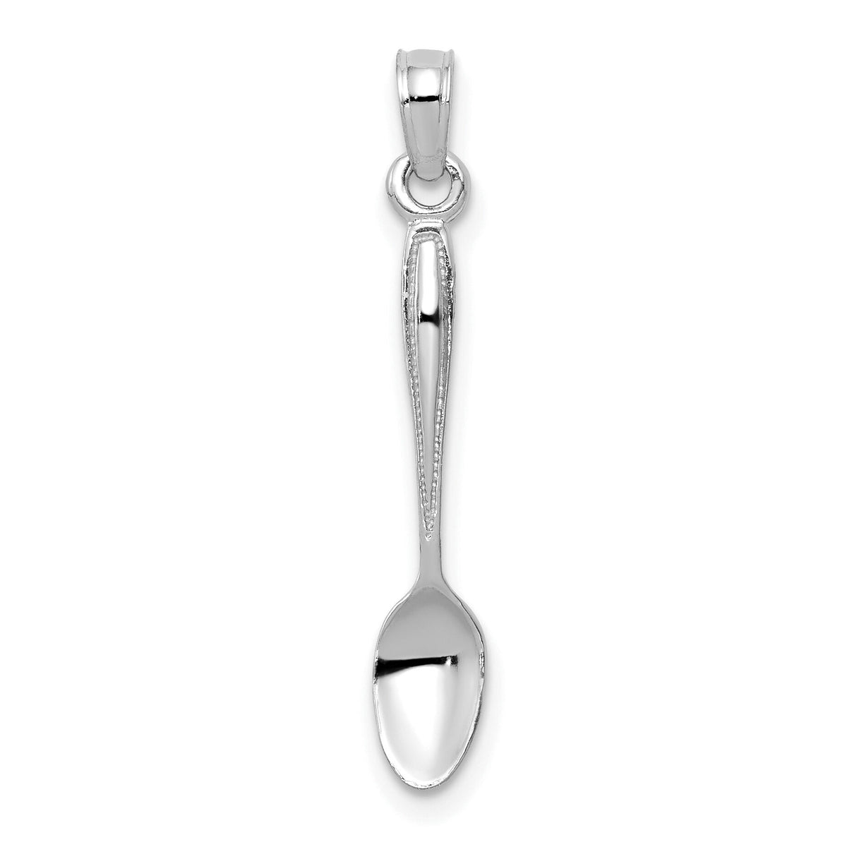 14K White Gold 3-D Table Spoon Pendant-YC1041W