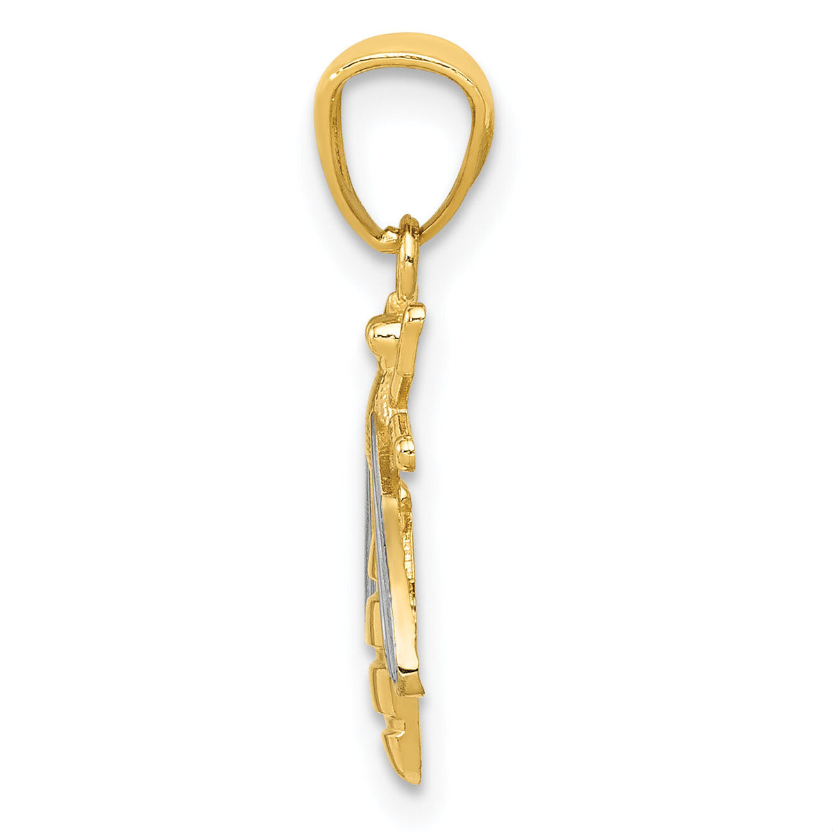 14k w/Rhodium Bee Pendant-YC1055