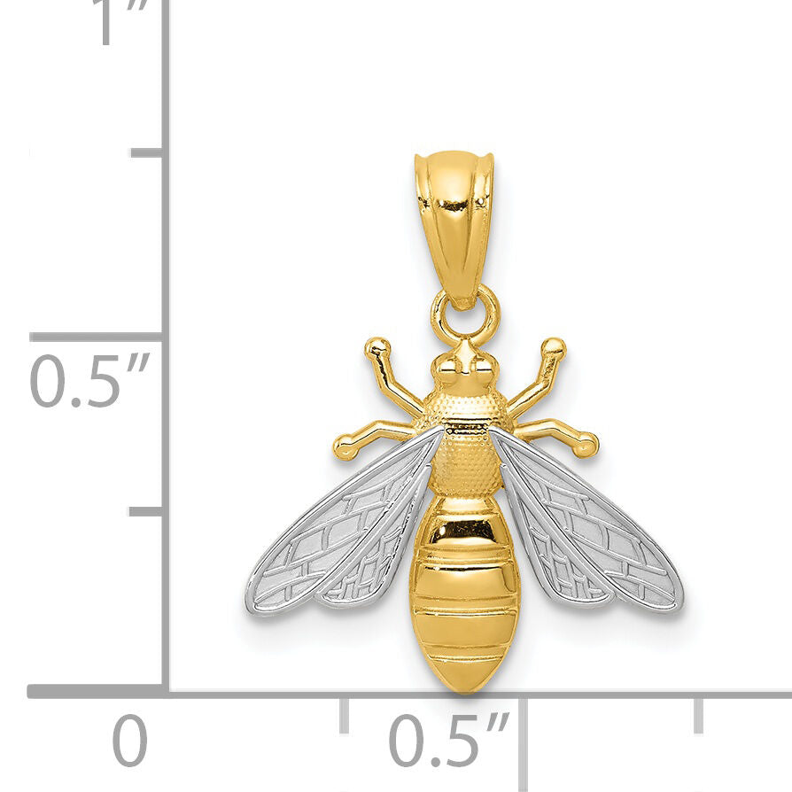 14k w/Rhodium Bee Pendant-YC1055