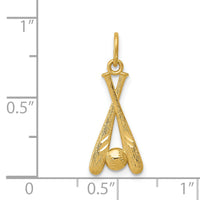 14K Baseball Bats and Ball Pendant-YC1058
