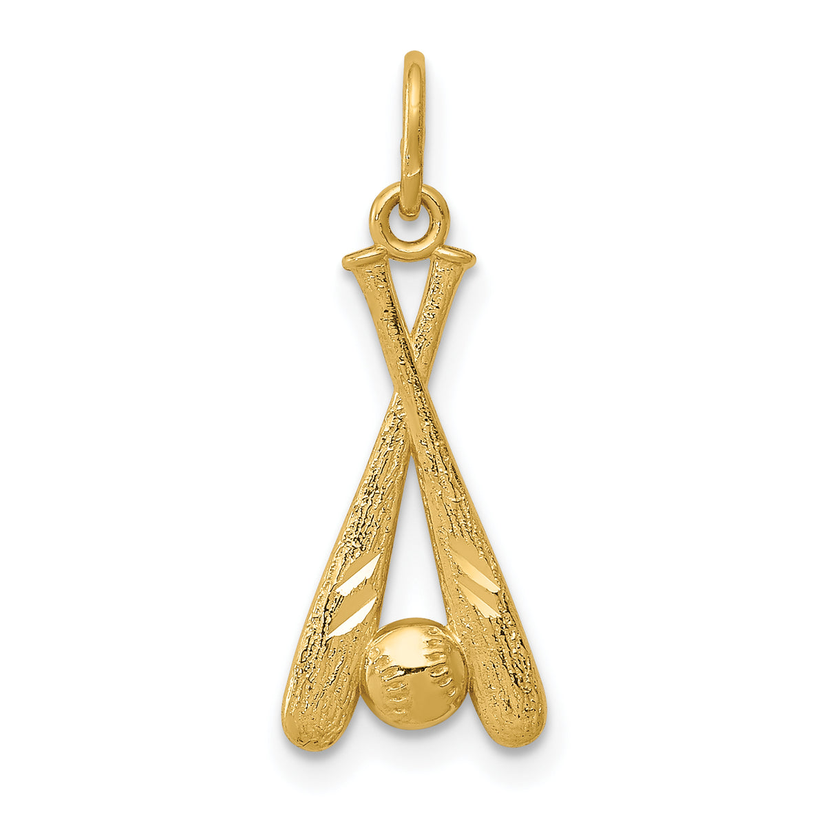 14K Baseball Bats and Ball Pendant-YC1058