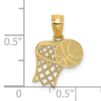 14K Basketball and Hoop Pendant-YC1059