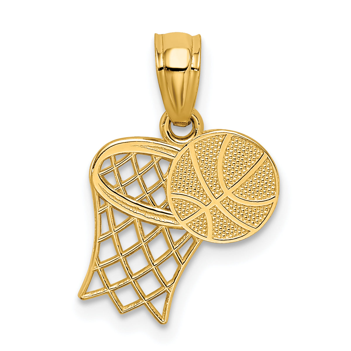 14K Basketball and Hoop Pendant-YC1059