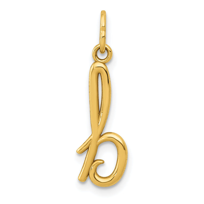 14k Yellow Gold Letter B Initial Charm-YC1060B