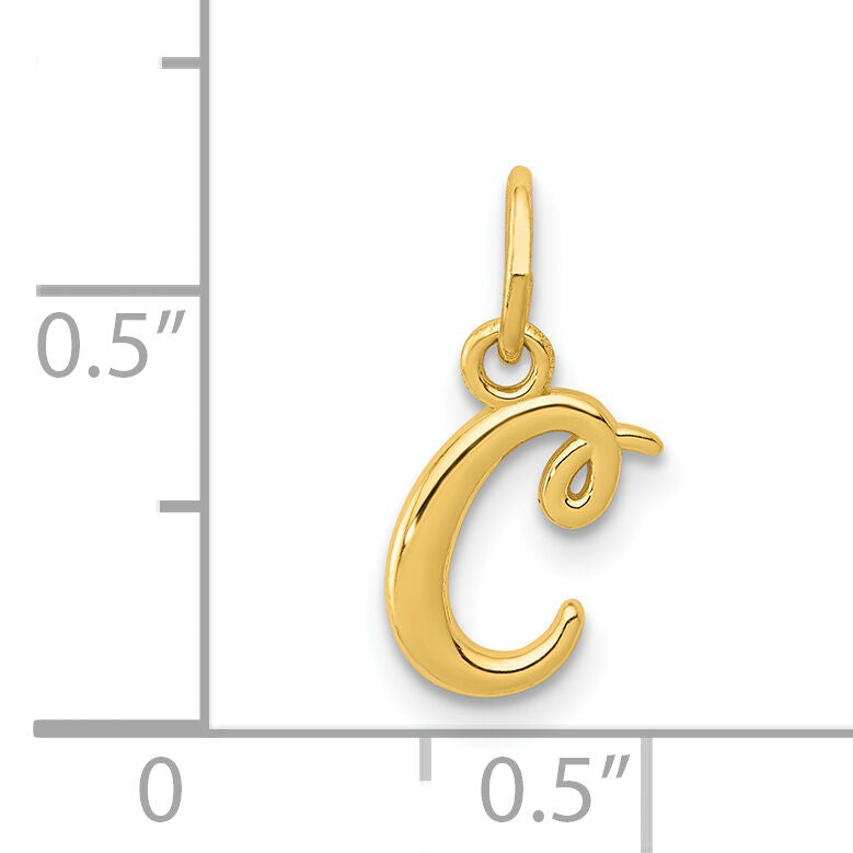 14k Yellow Gold Letter C Initial Charm-YC1060C